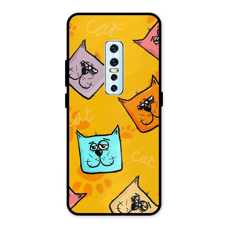 Cute Cat Pattern Metal Back Case for Vivo V17 Pro