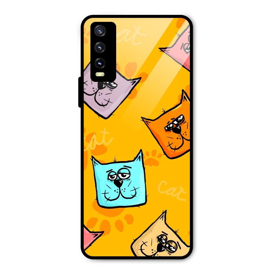 Cute Cat Pattern Metal Back Case for Vivo Y20