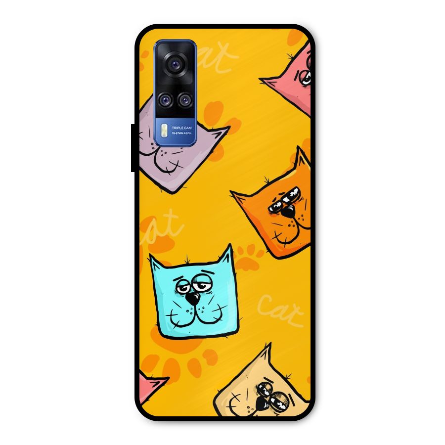 Cute Cat Pattern Metal Back Case for Vivo Y31