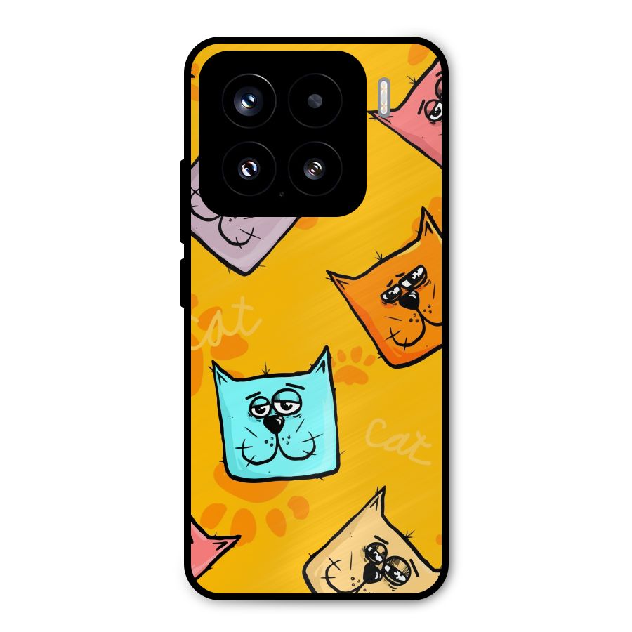 Cute Cat Pattern Metal Back Case for Xiaomi 15