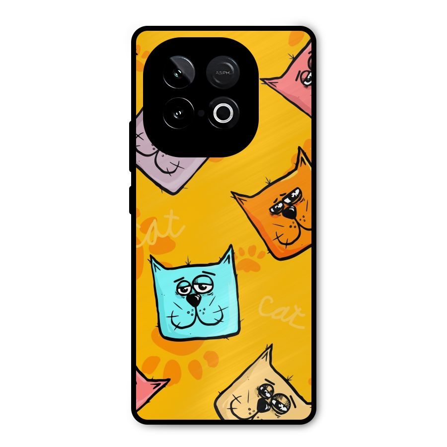 Cute Cat Pattern Metal Back Case for iQOO Neo 10