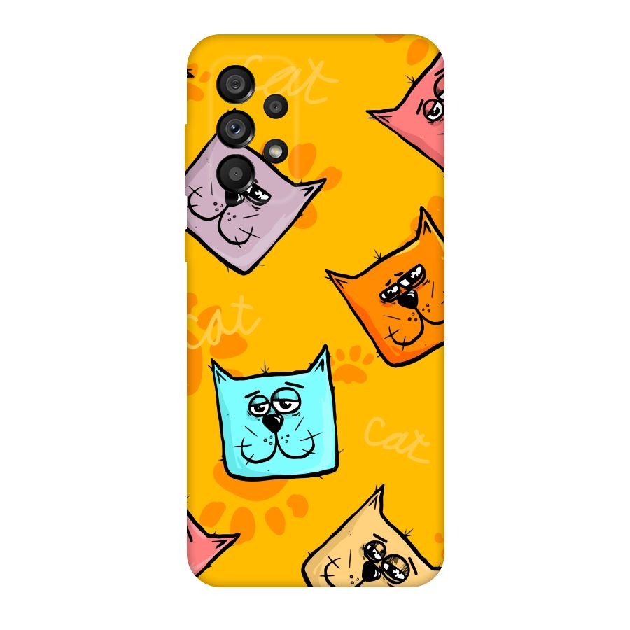 Cute Cat Pattern Original Polycarbonate Back Case for Galaxy A73 5G