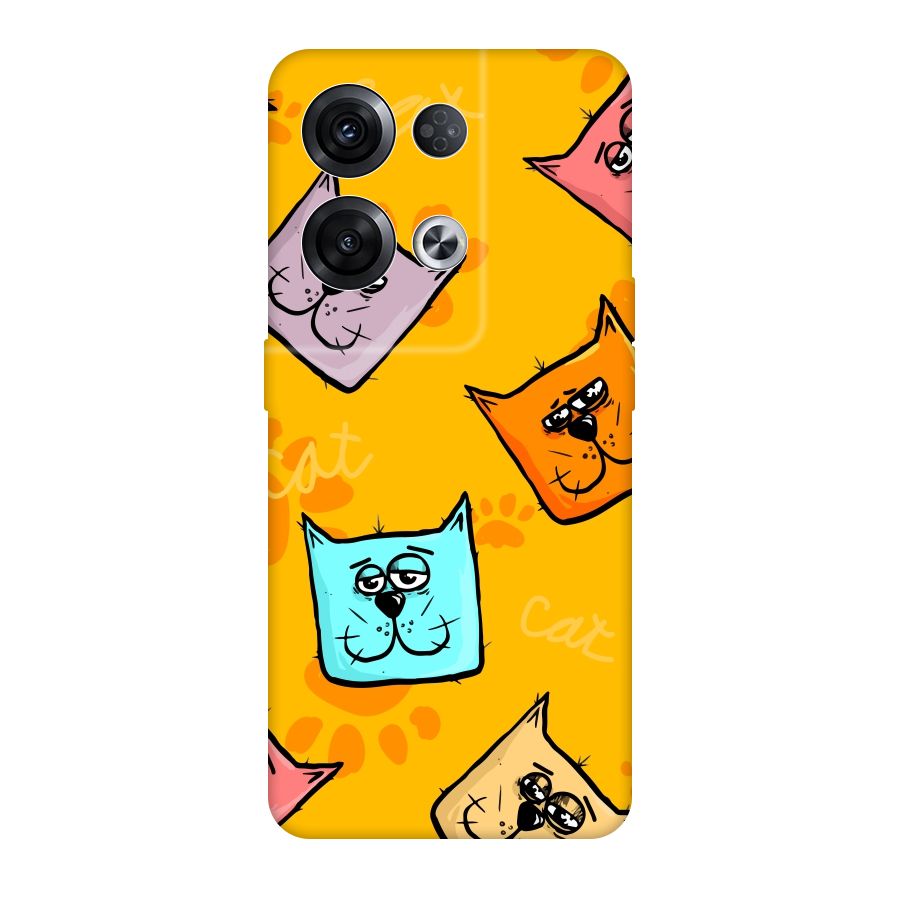 Cute Cat Pattern Original Polycarbonate Back Case for Oppo Reno8 Pro 5G