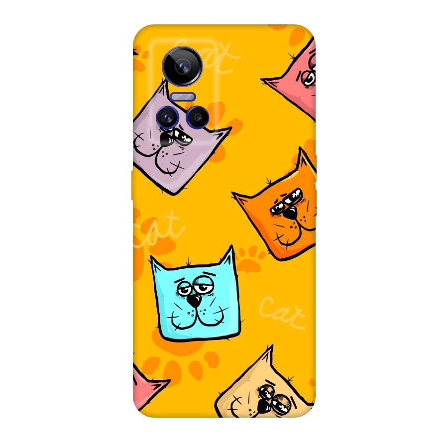 Cute Cat Pattern Original Polycarbonate Back Case for Realme GT Neo 3