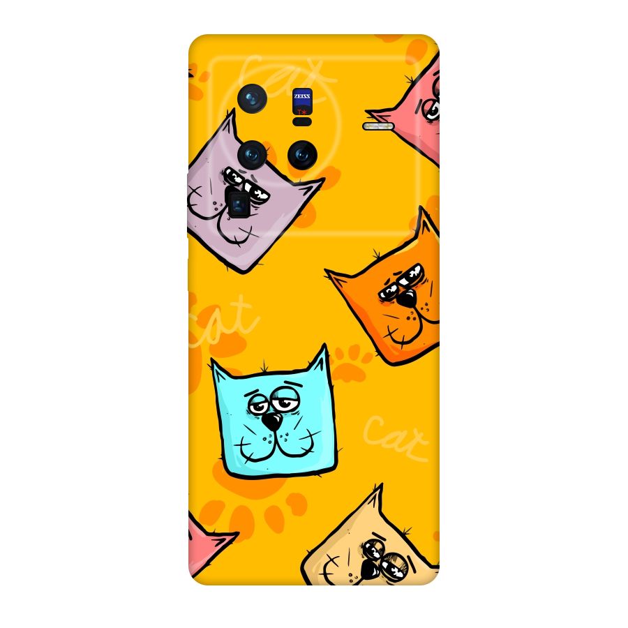 Cute Cat Pattern Original Polycarbonate Back Case for Vivo X80