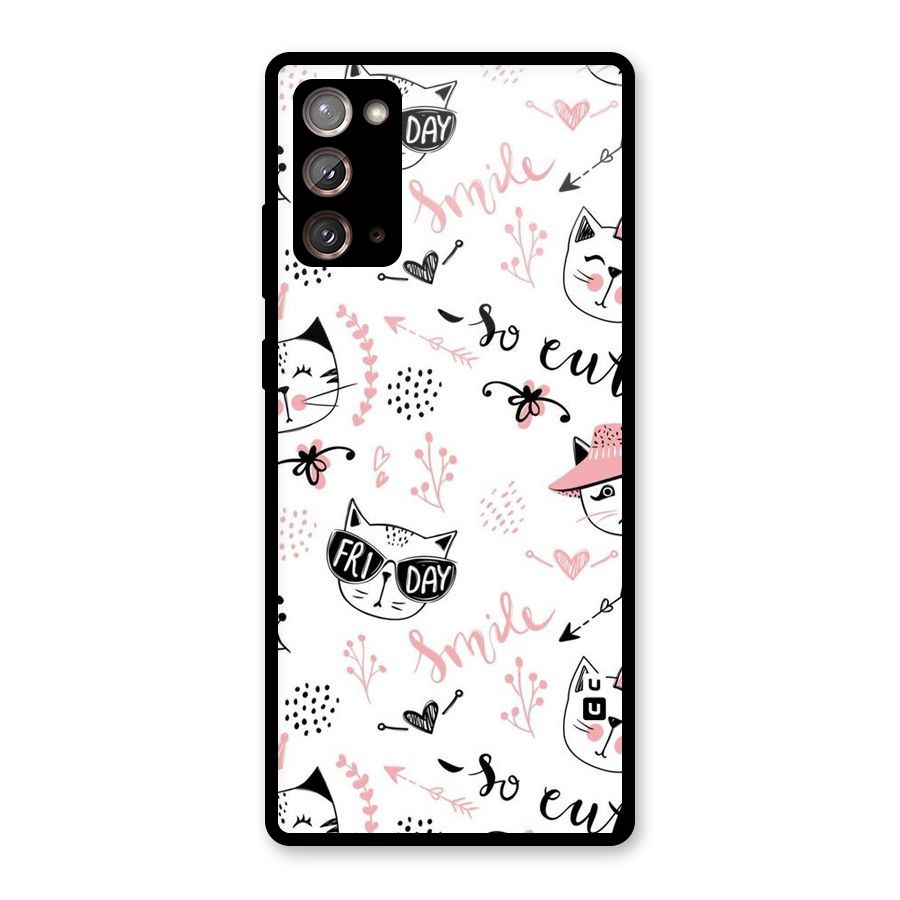 Cute Cat Swag Glass Back Case for Galaxy Note 20