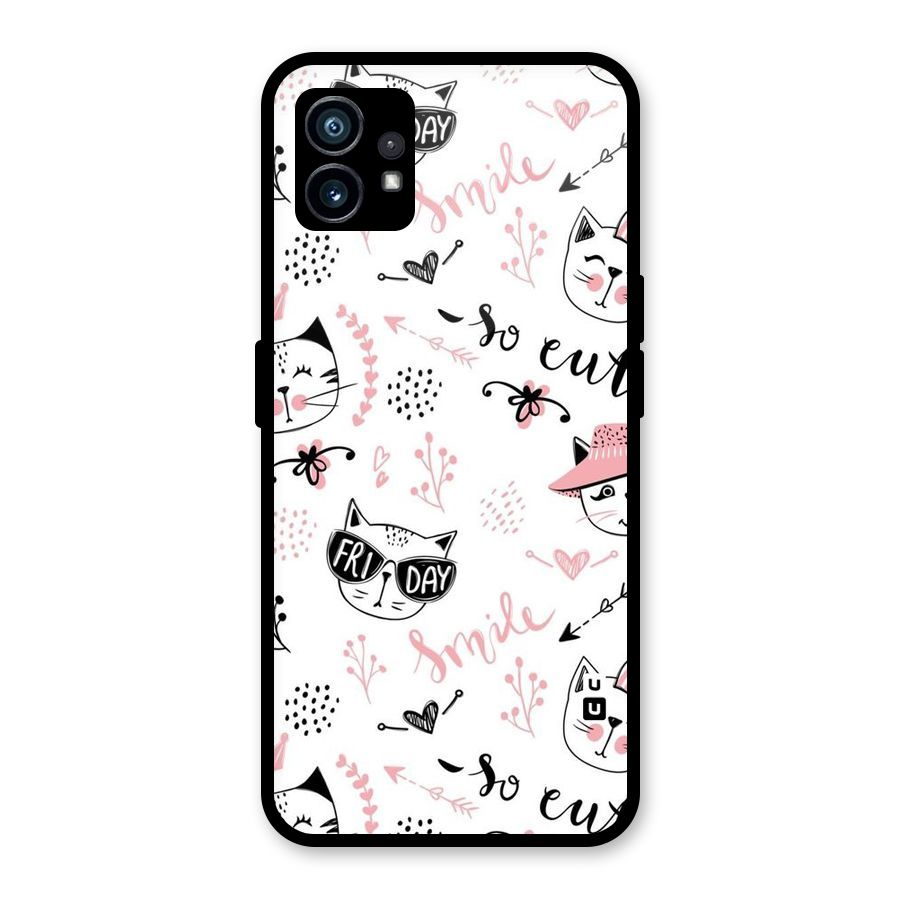 Cute Cat Swag Glass Back Case for Nothing Phone 1