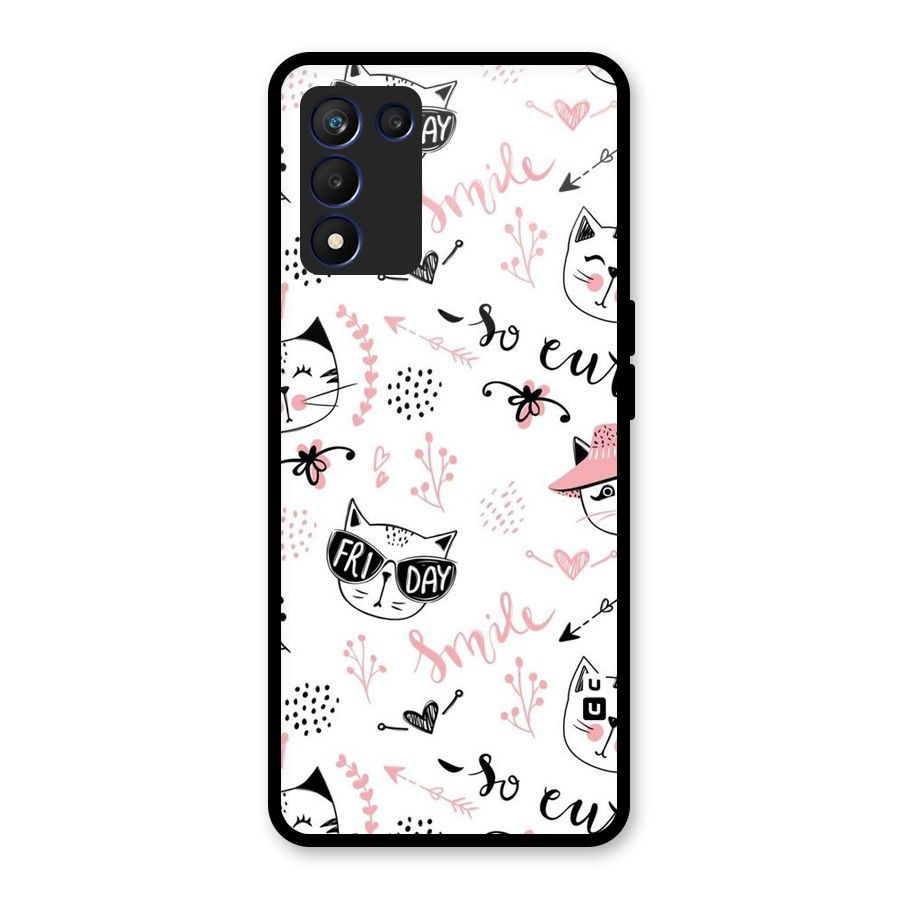 Cute Cat Swag Glass Back Case for Realme 9 5G Speed