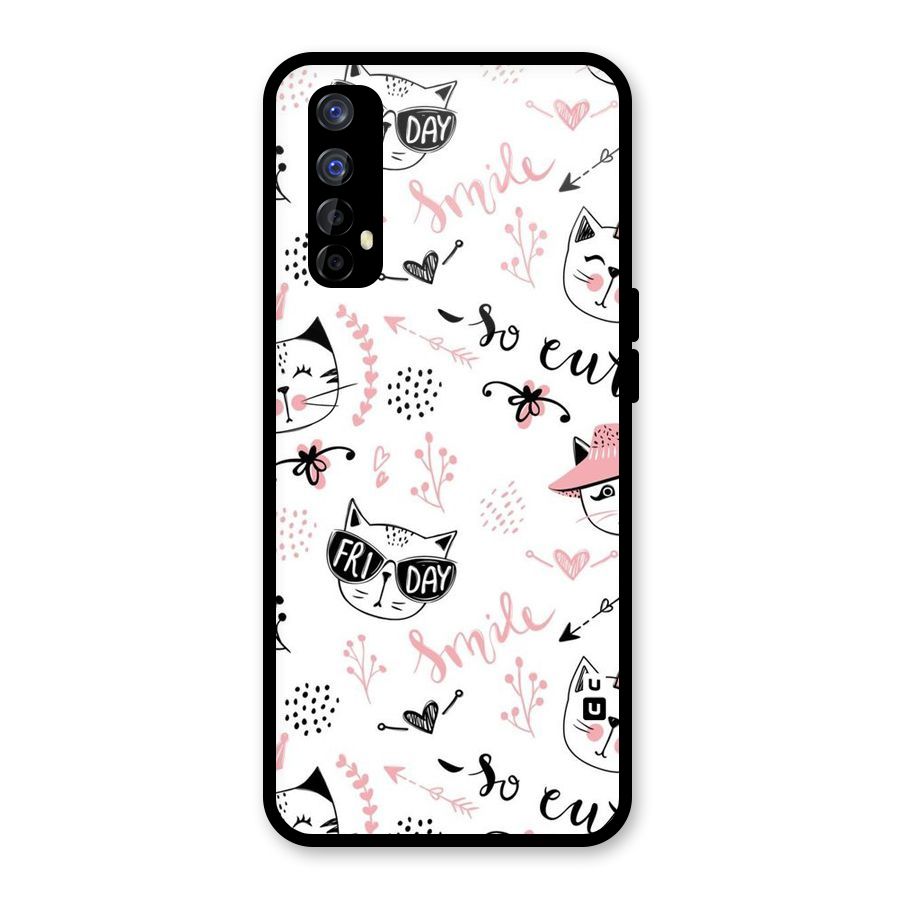 Cute Cat Swag Glass Back Case for Realme Narzo 20 Pro