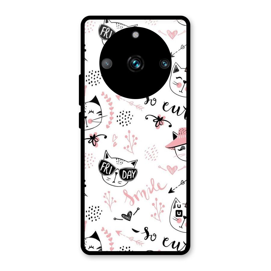 Cute Cat Swag Glass Back Case for Realme Narzo 60 Pro