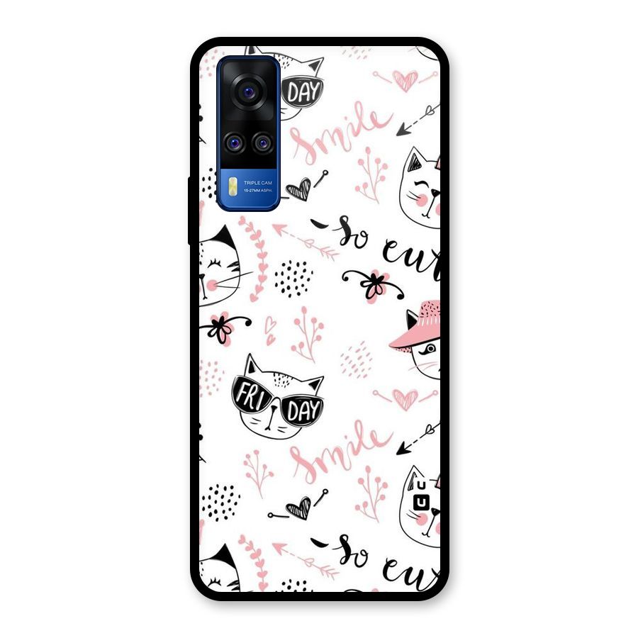 Cute Cat Swag Glass Back Case for Vivo Y31