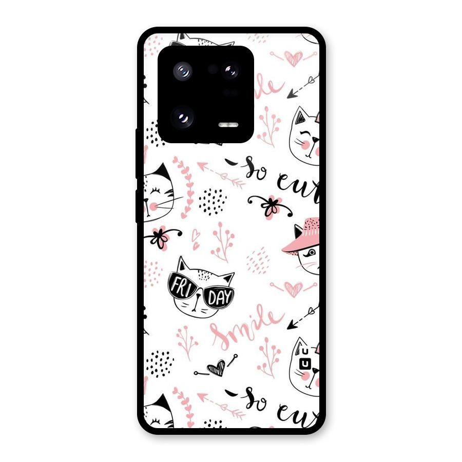 Cute Cat Swag Glass Back Case for Xiaomi 13 Pro