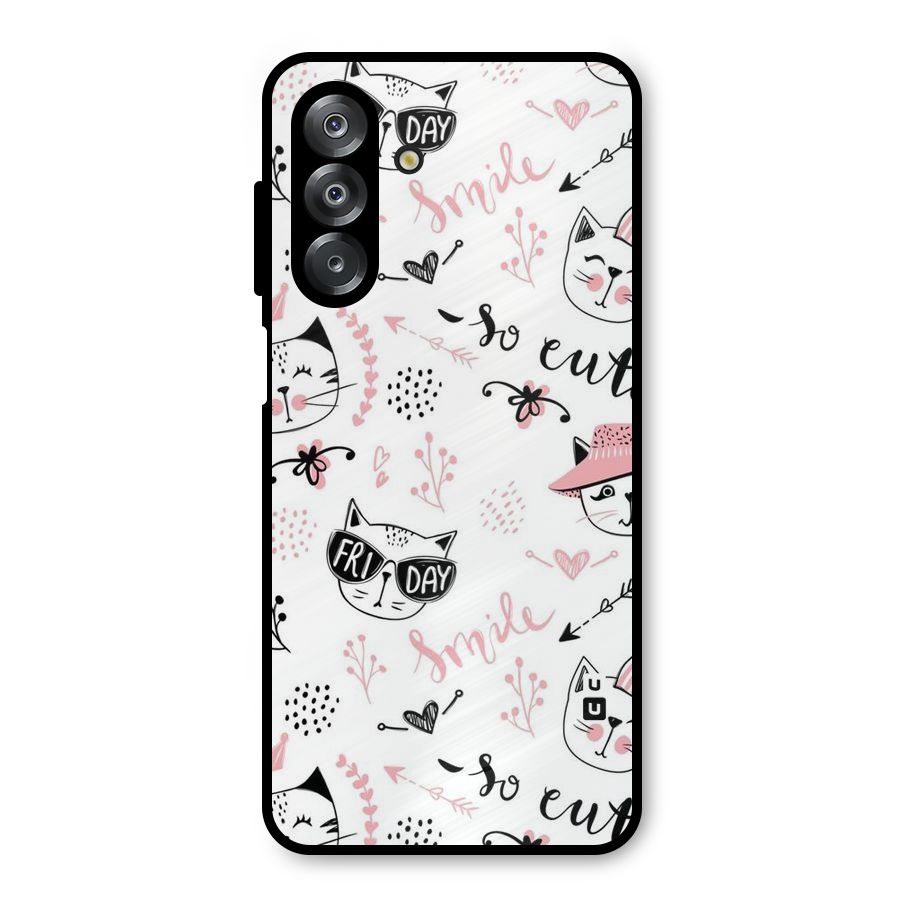 Cute Cat Swag Metal Back Case for Galaxy A26