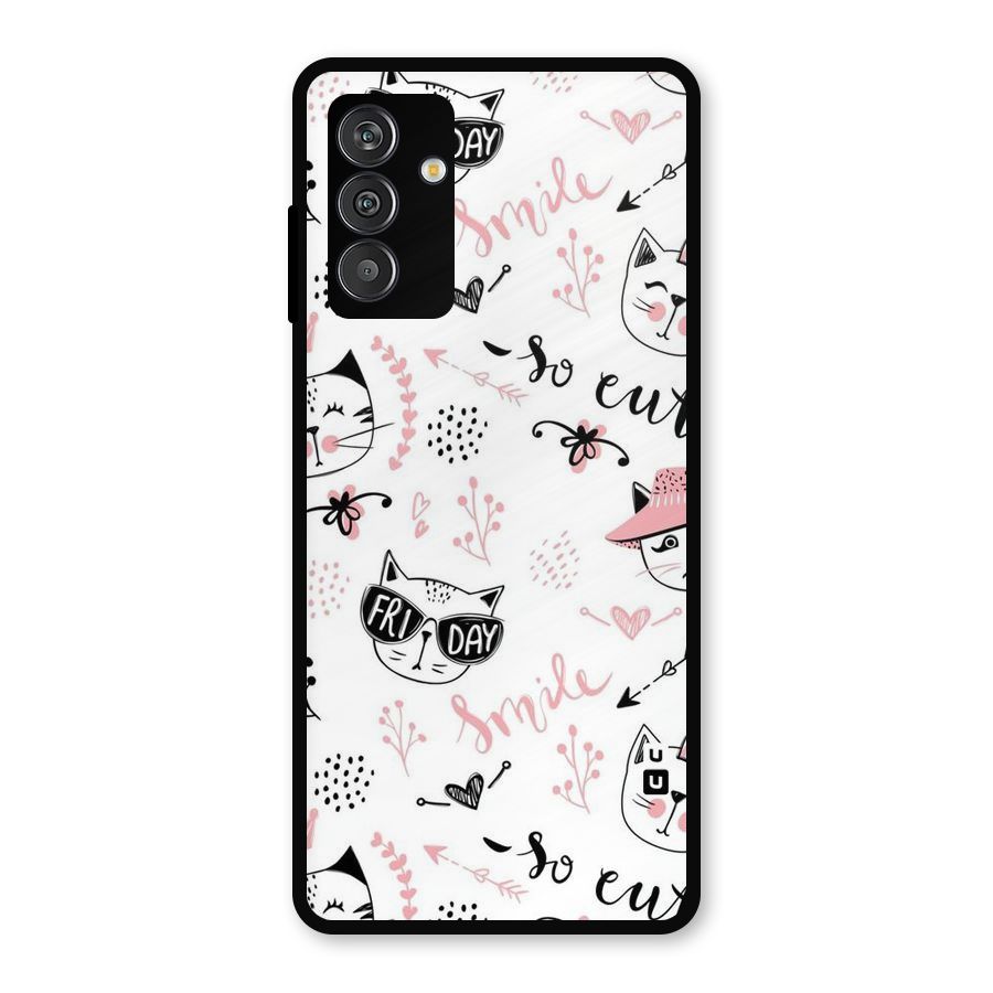 Cute Cat Swag Metal Back Case for Galaxy F13