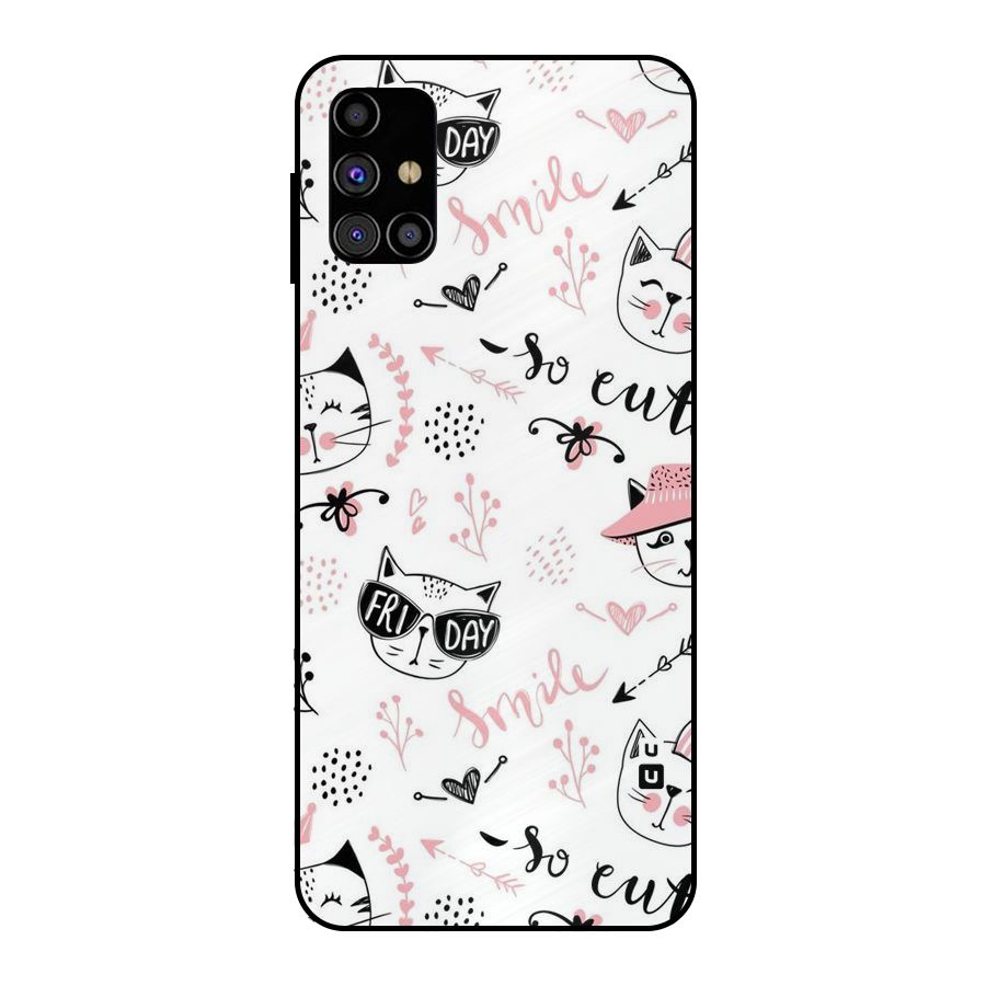 Cute Cat Swag Metal Back Case for Galaxy M31s