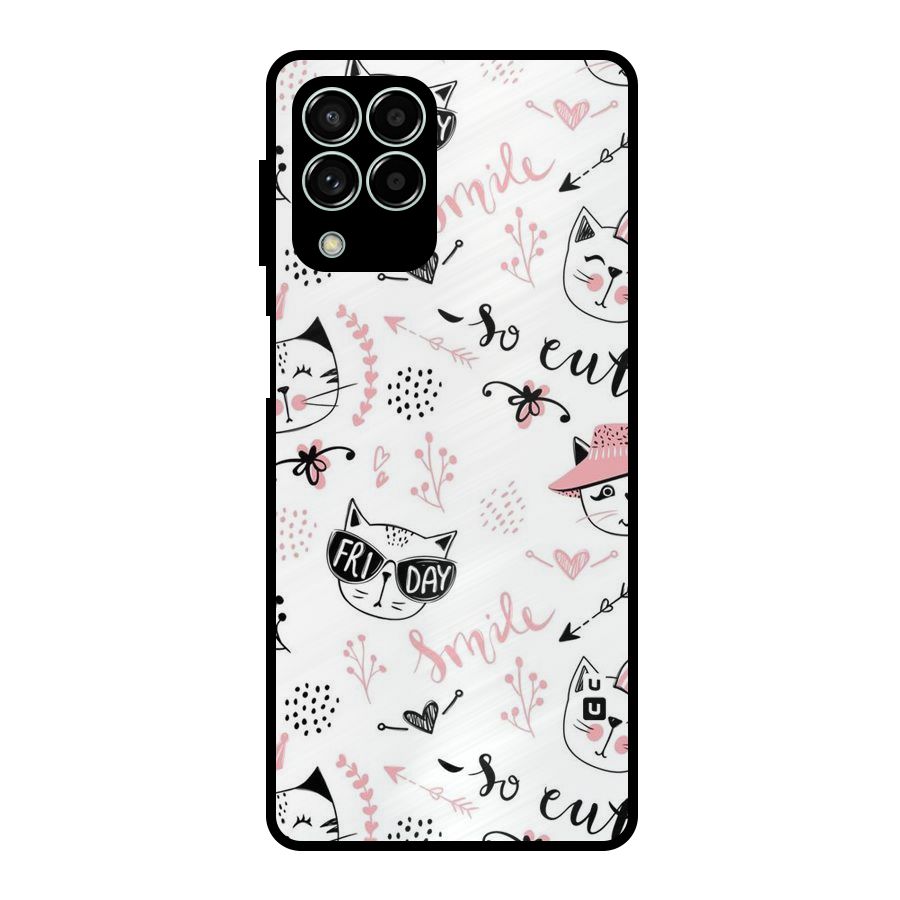 Cute Cat Swag Metal Back Case for Galaxy M33
