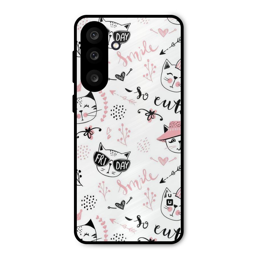 Cute Cat Swag Metal Back Case for Galaxy M56