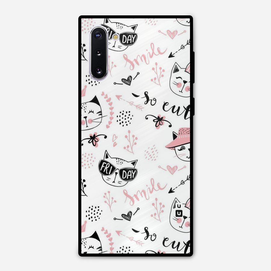 Cute Cat Swag Metal Back Case for Galaxy Note 10