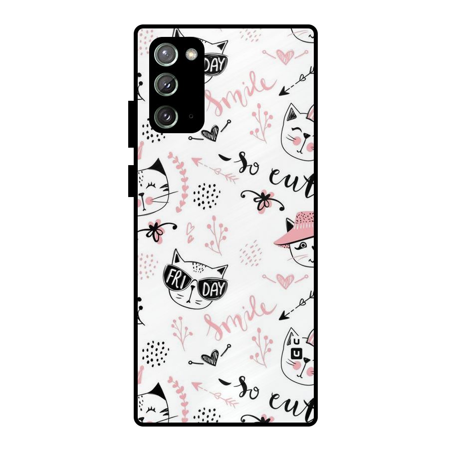 Cute Cat Swag Metal Back Case for Galaxy Note 20