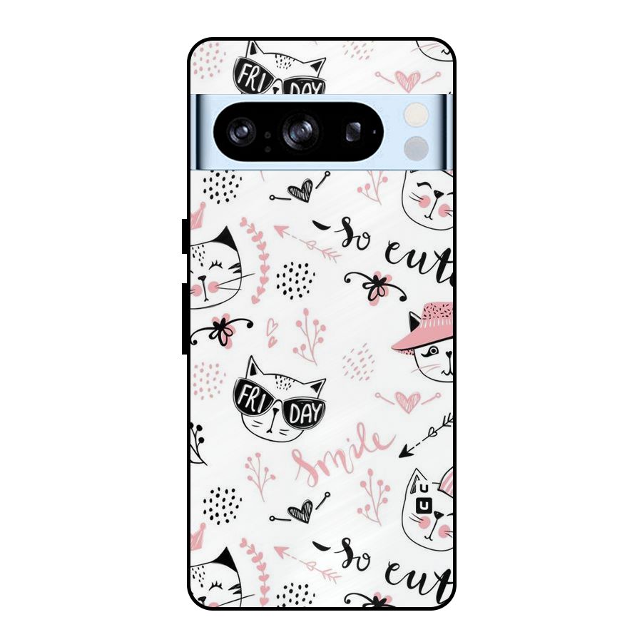 Cute Cat Swag Metal Back Case for Google Pixel 8 Pro
