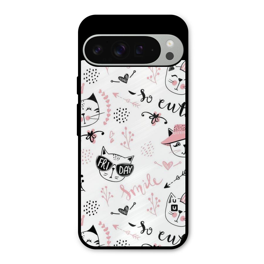 Cute Cat Swag Metal Back Case for Google Pixel 9 Pro XL
