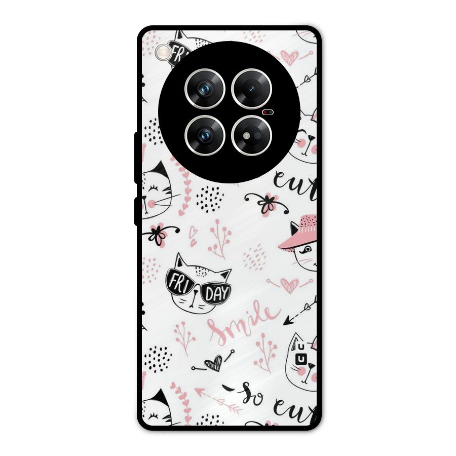 Cute Cat Swag Metal Back Case for Infinix Zero 40 5G