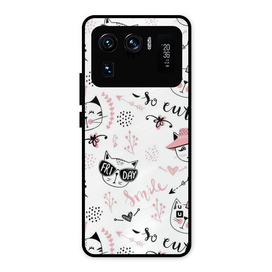 Cute Cat Swag Metal Back Case for Mi 11 Ultra