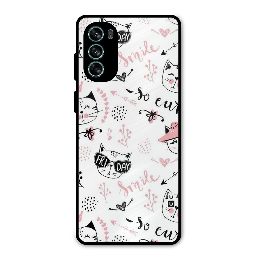 Cute Cat Swag Metal Back Case for Moto G62