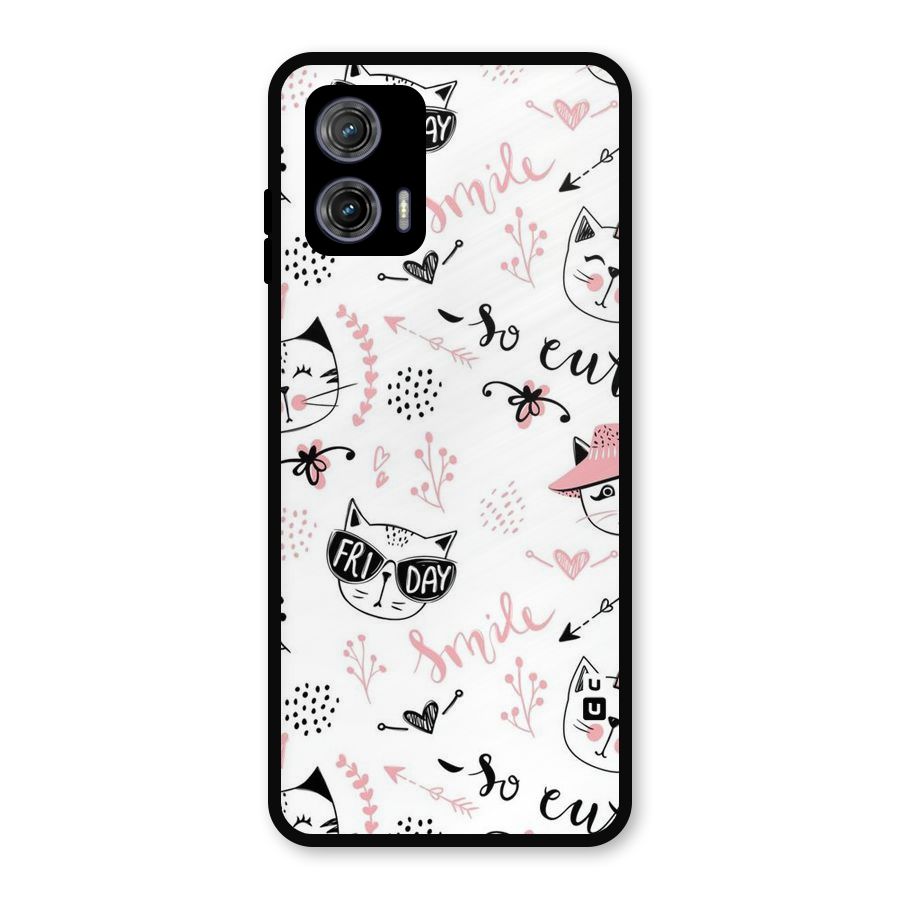 Cute Cat Swag Metal Back Case for Moto G73