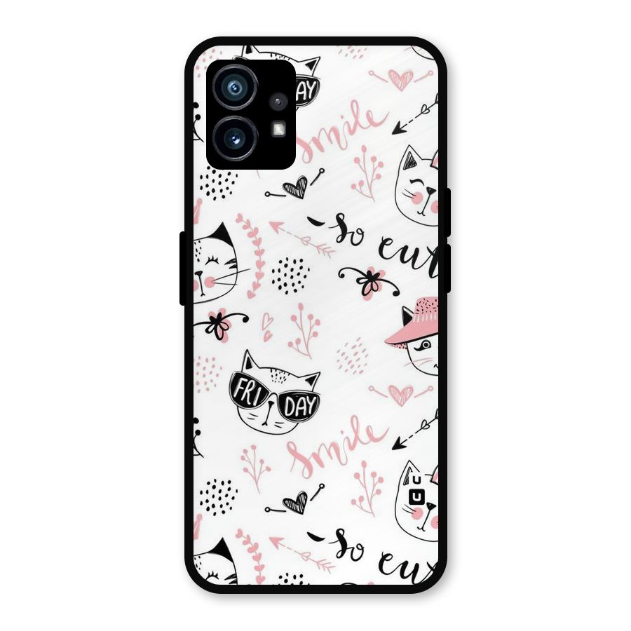 Cute Cat Swag Metal Back Case for Nothing Phone 1