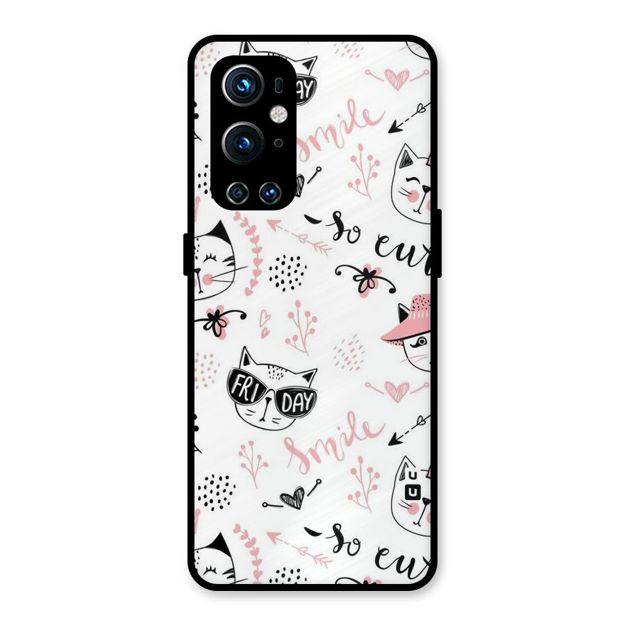 Cute Cat Swag Metal Back Case for OnePlus 9 Pro