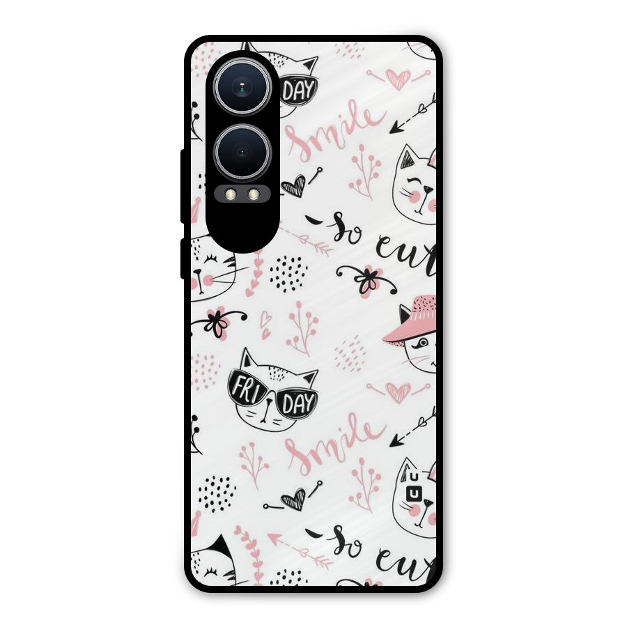 Cute Cat Swag Metal Back Case for OnePlus Nord CE4 Lite