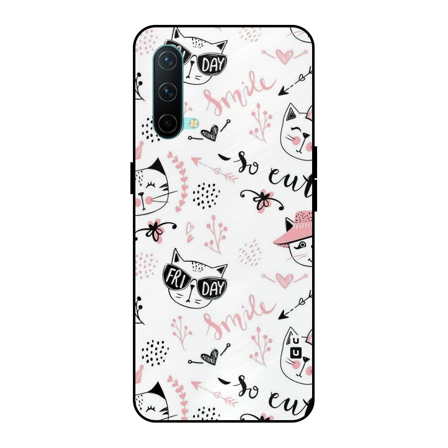Cute Cat Swag Metal Back Case for OnePlus Nord CE 5G