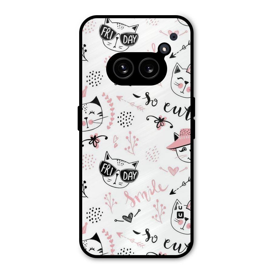 Cute Cat Swag Metal Back Case for Nothing Phone 2a