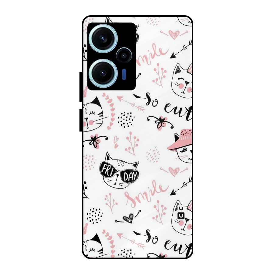 Cute Cat Swag Metal Back Case for Poco F5
