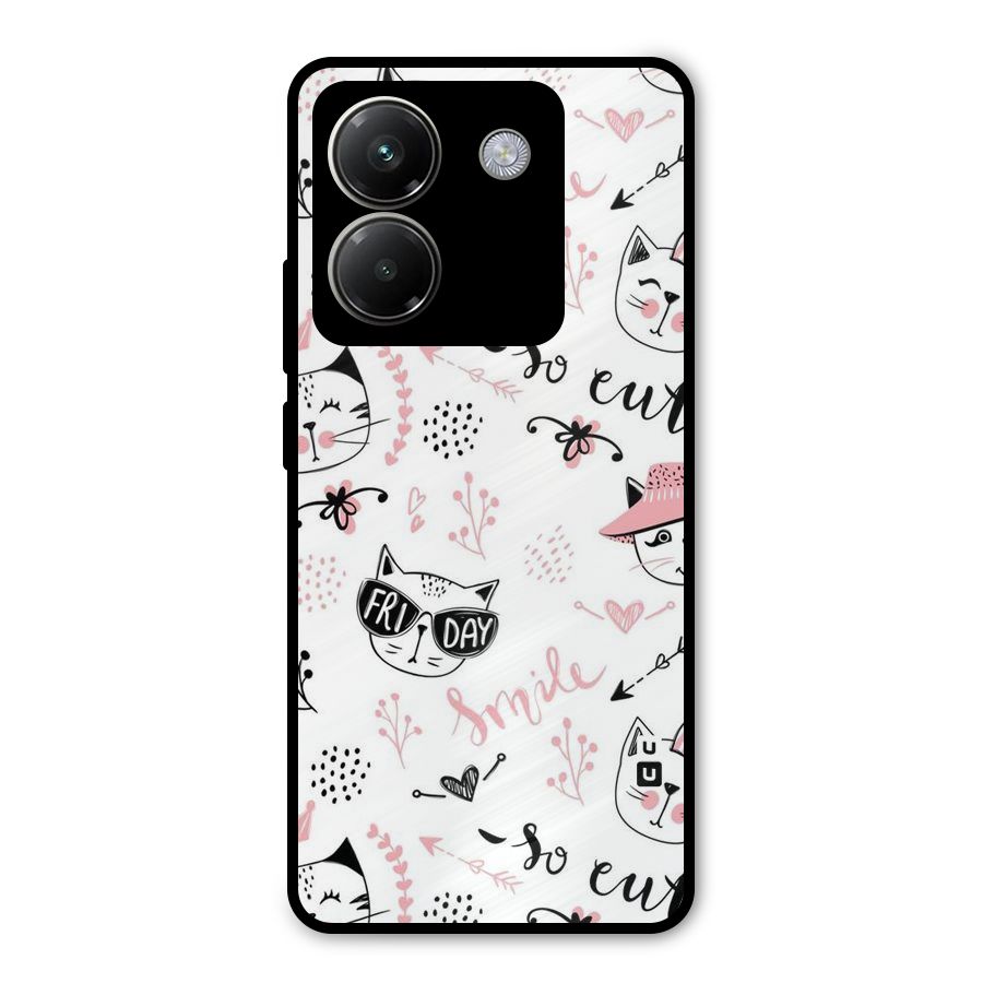 Cute Cat Swag Metal Back Case for Poco M7 Pro 5G