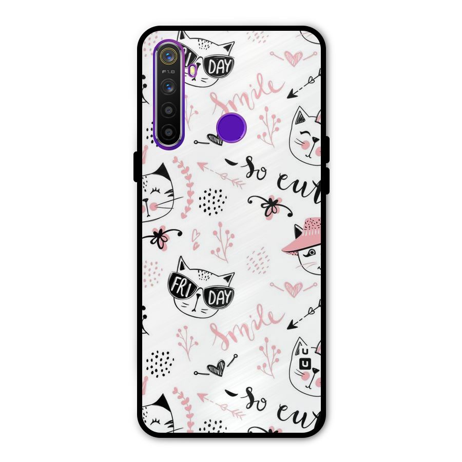 Cute Cat Swag Metal Back Case for Realme 5