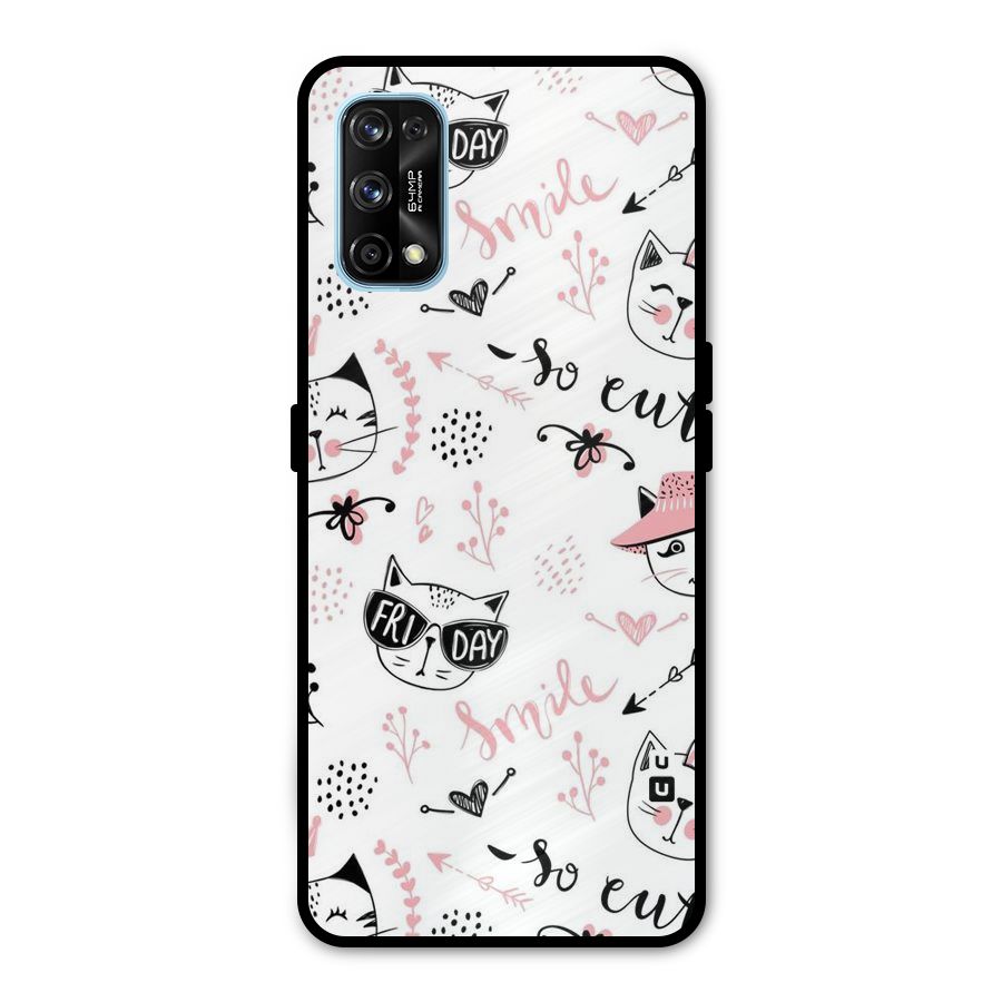 Cute Cat Swag Metal Back Case for Realme 7 Pro