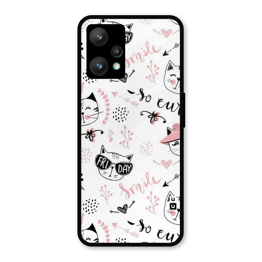 Cute Cat Swag Metal Back Case for Realme 9
