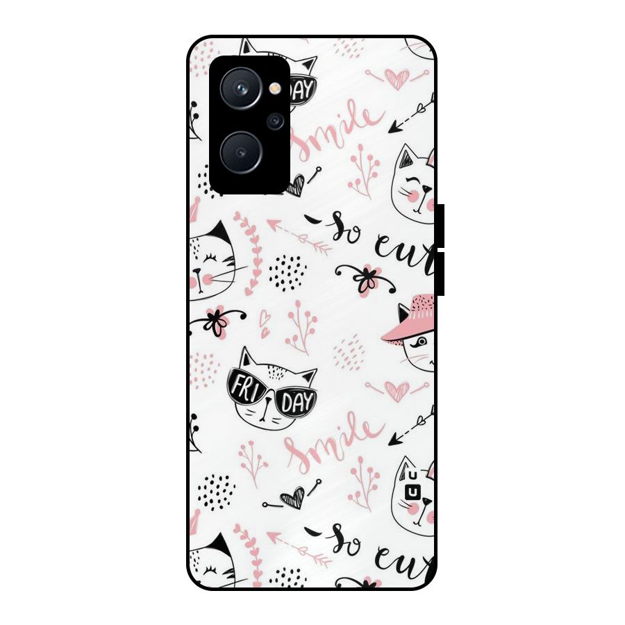 Cute Cat Swag Metal Back Case for Realme 9i 5G