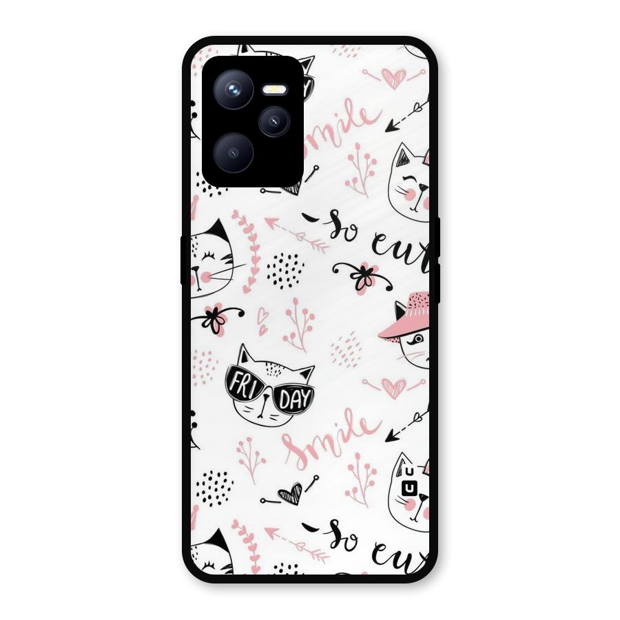 Cute Cat Swag Metal Back Case for Realme C35
