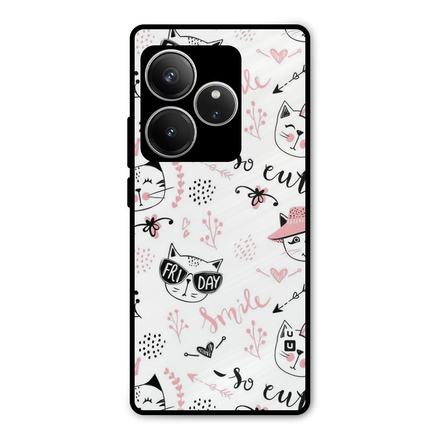 Cute Cat Swag Metal Back Case for Realme GT 6