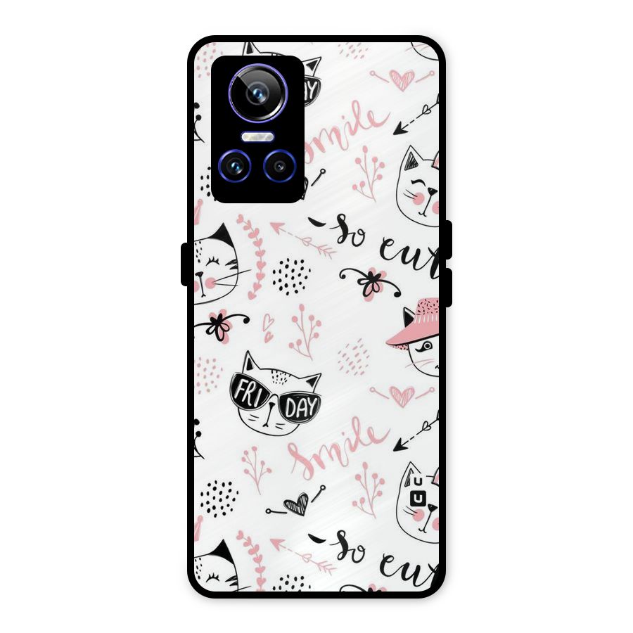 Cute Cat Swag Metal Back Case for Realme GT Neo 3
