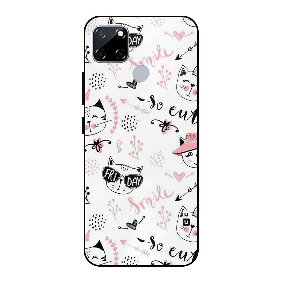 Cute Cat Swag Metal Back Case for Realme Narzo 20