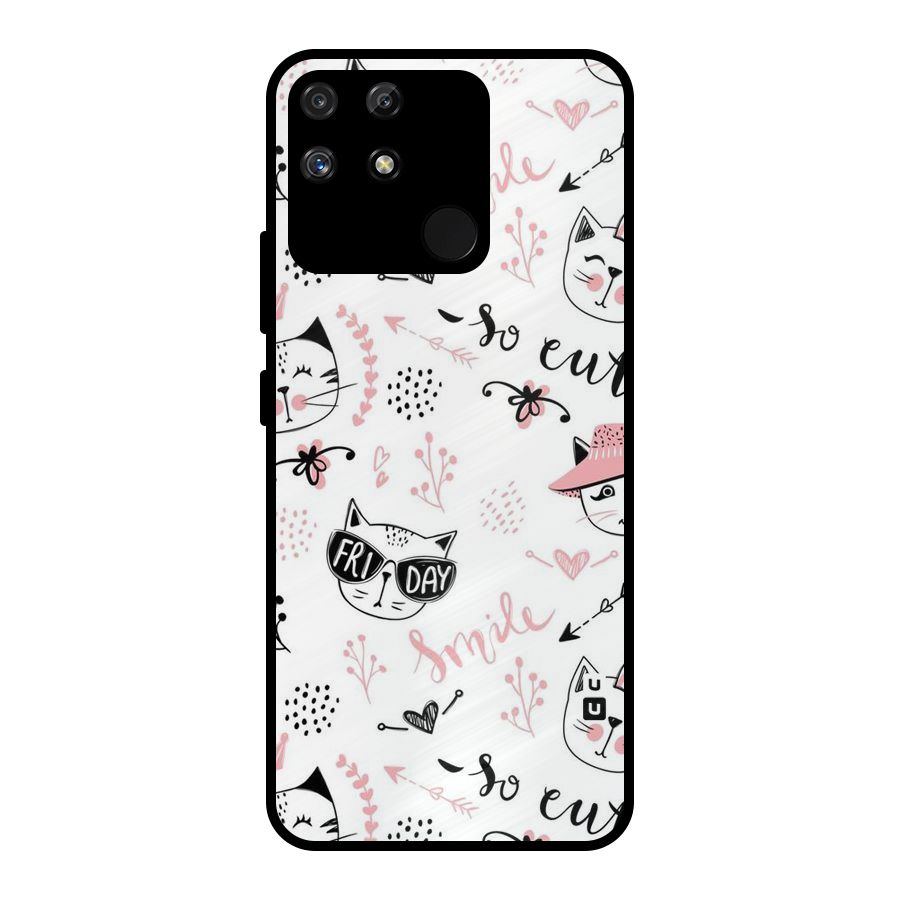 Cute Cat Swag Metal Back Case for Realme Narzo 50A