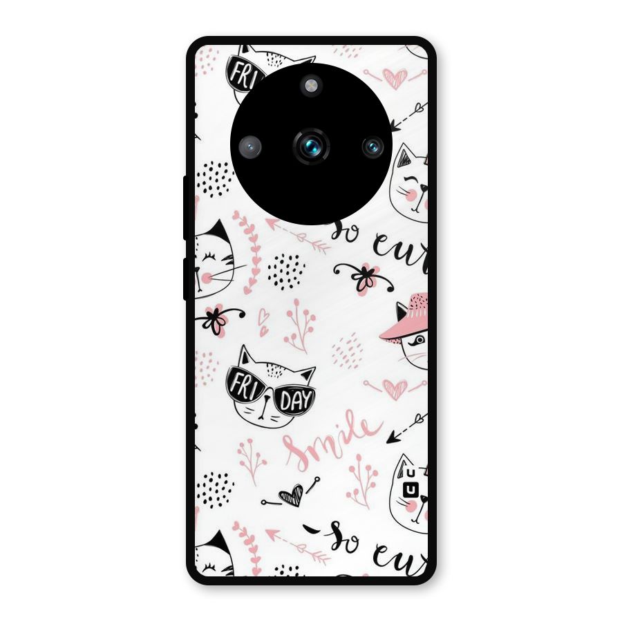 Cute Cat Swag Metal Back Case for Realme Narzo 60 Pro