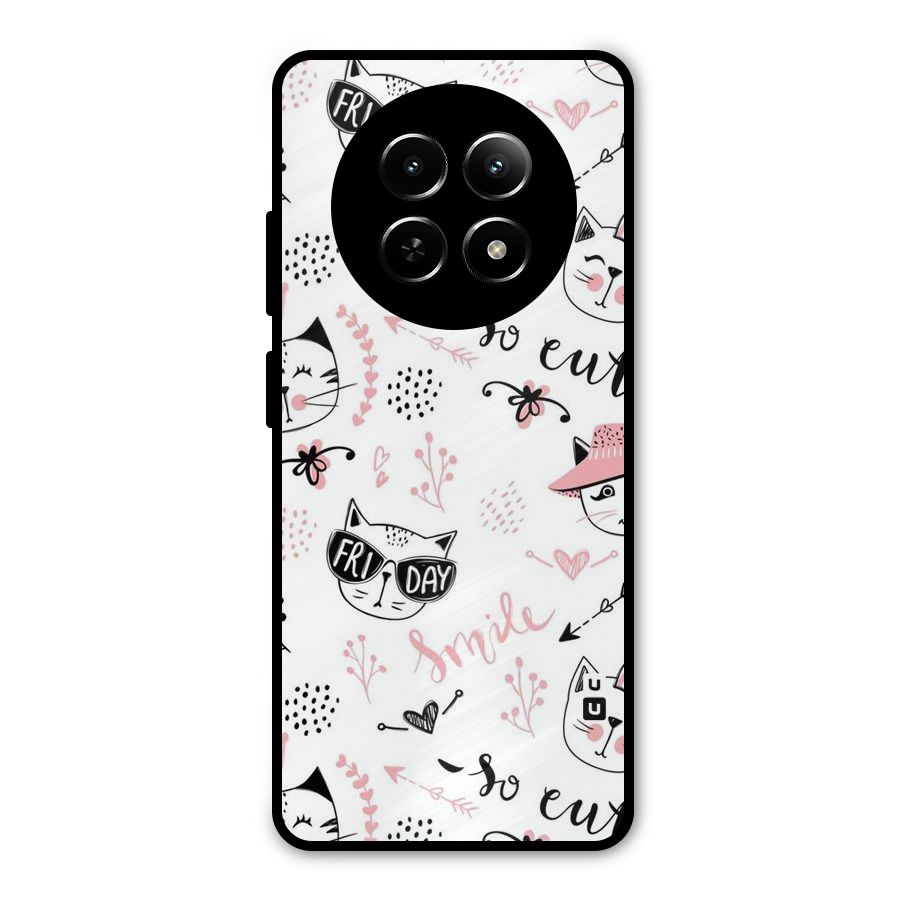 Cute Cat Swag Metal Back Case for Realme Narzo N65