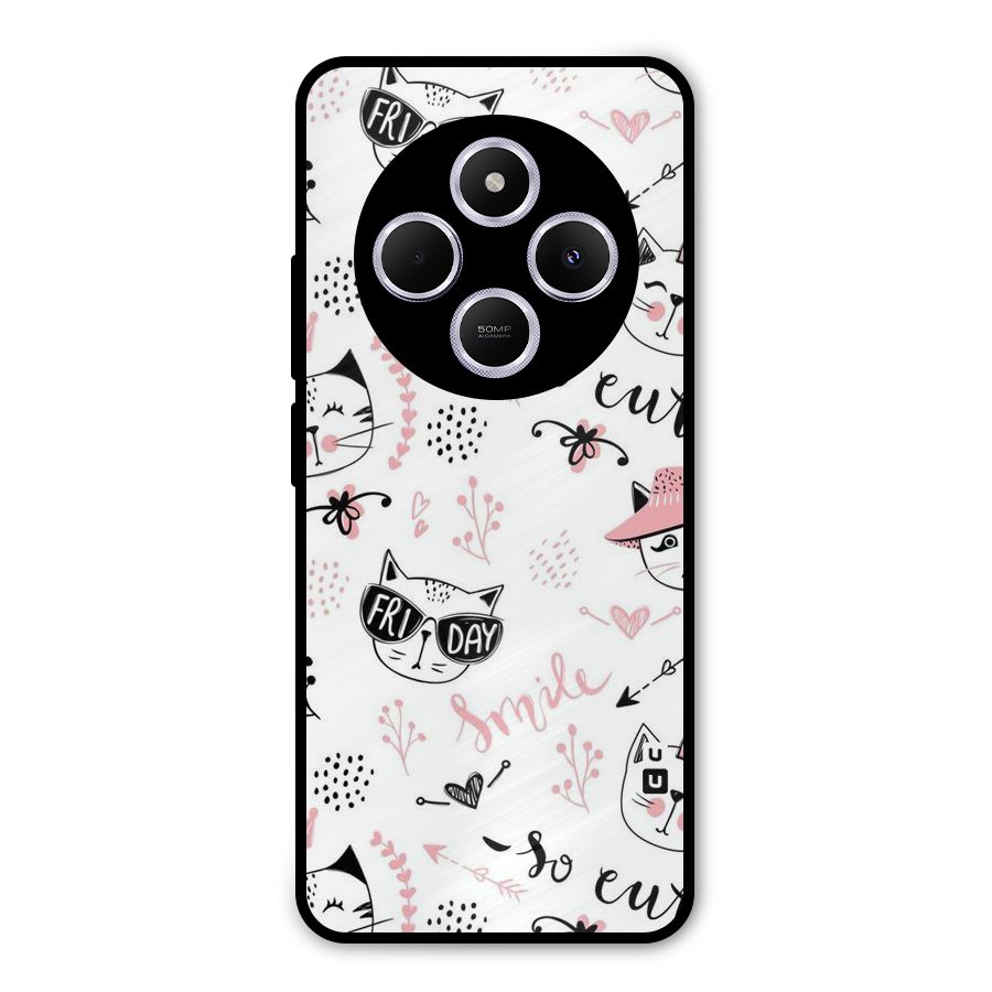Cute Cat Swag Metal Back Case for Redmi A4