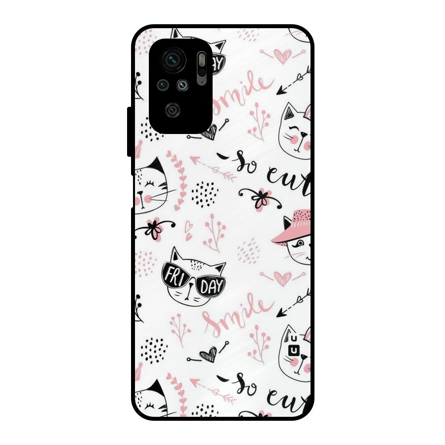 Cute Cat Swag Metal Back Case for Redmi Note 10S