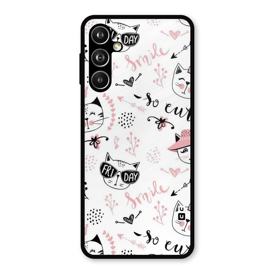 Cute Cat Swag Metal Back Case for Samsung Galaxy M54
